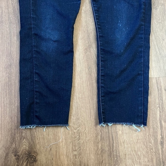 Paige Peg Super Skinny Dark Wash Raw Hem Sz 27 - Picture 7 of 11